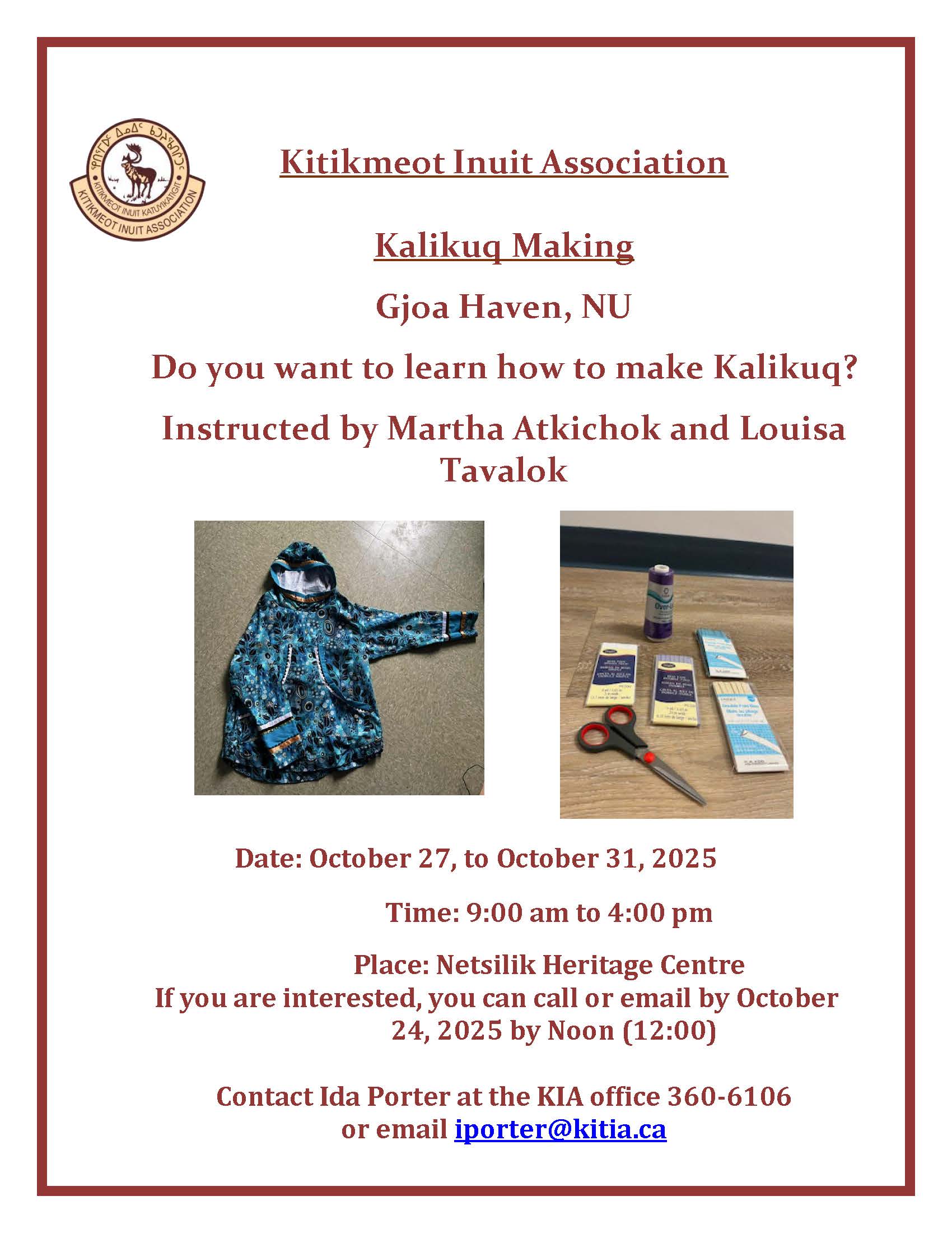 Kilikuq making Poster GH 1027